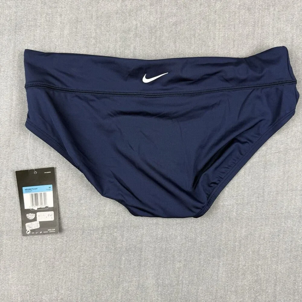 Nike Bikini Bottom Women M Navy Blue Swim NESS9275-440 Athletic New
